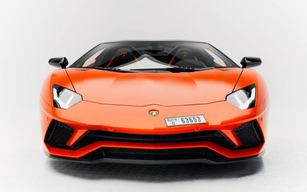 Orange Lamborghini Aventador S Roadster, 2019